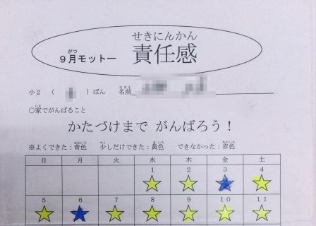 １・2年生 モットー カレンダー